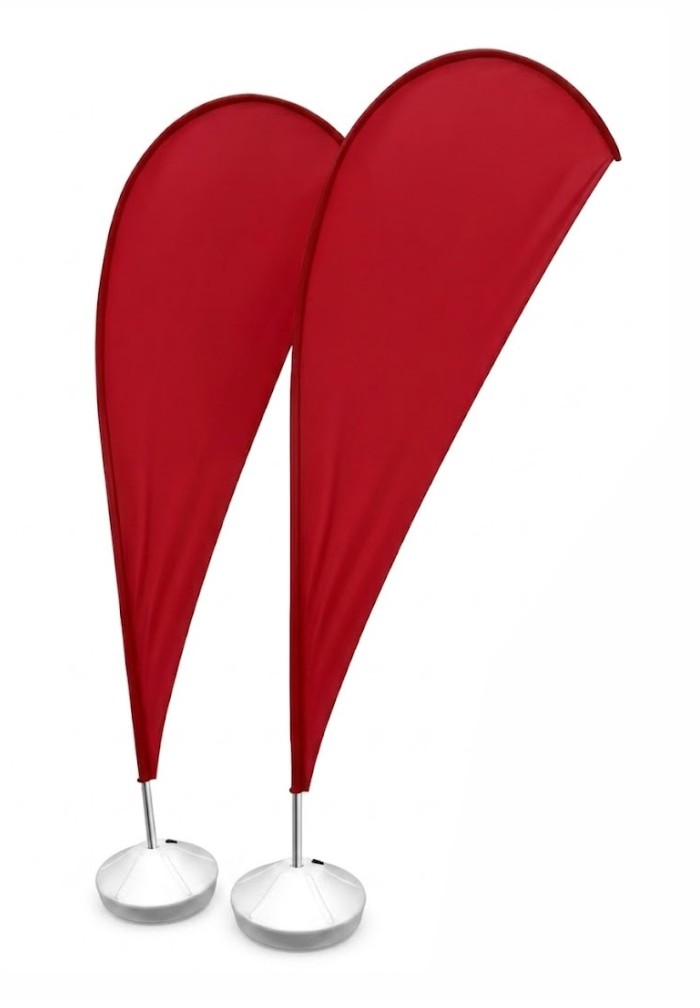 Windbanner Modelo Gota, exibido com base de fixação